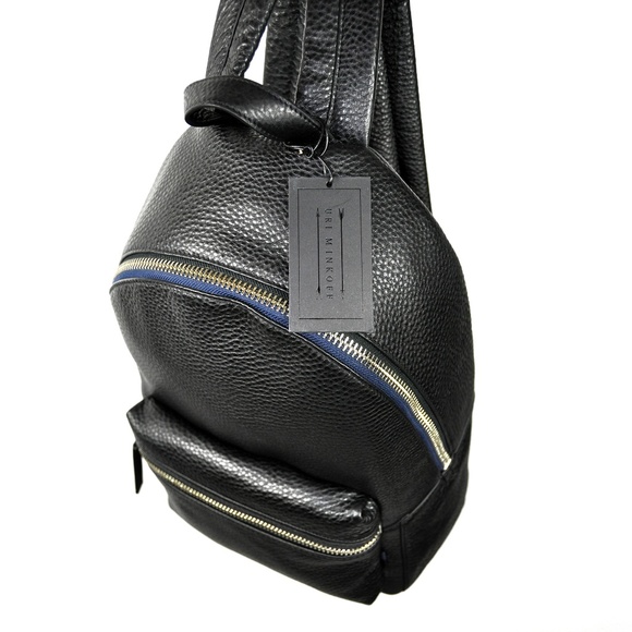 URI MINKOFF NWT Black Leather Paul Backpack NEW - Picture 2 of 8